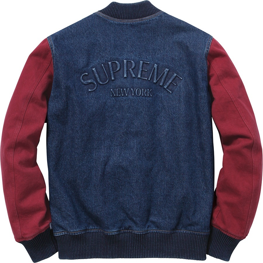 Denim Twill Varsity Jacket view 3